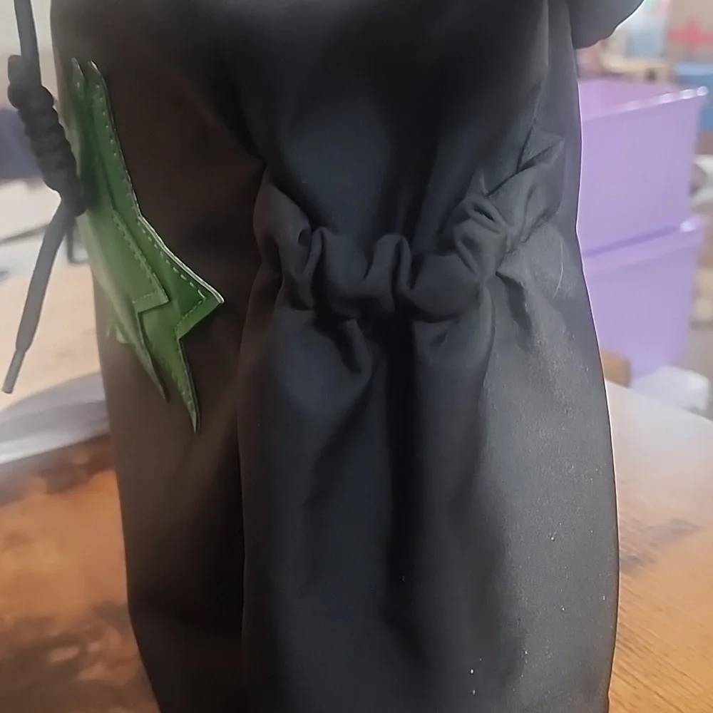 Stylish Black and Green Women's Bag With Stars Decor. New Spring/ Summer Plain